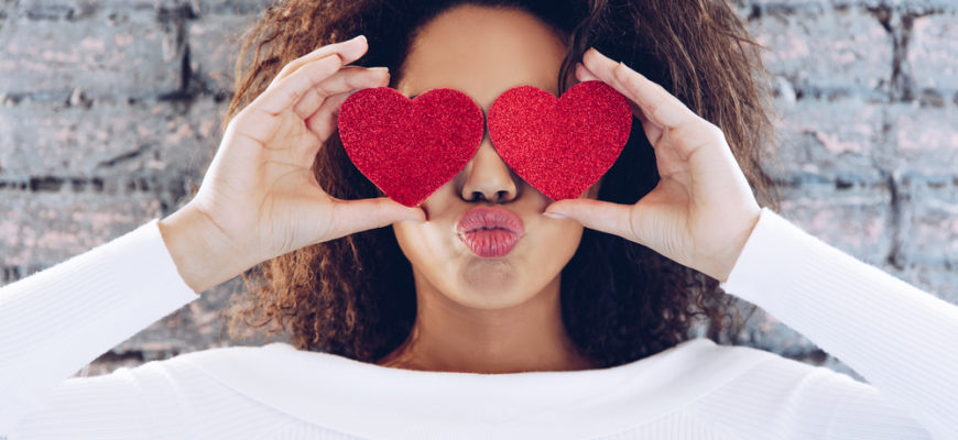 Valentine,Day,Love,Beautiful,Concept,.,Happy,African,American,Girl