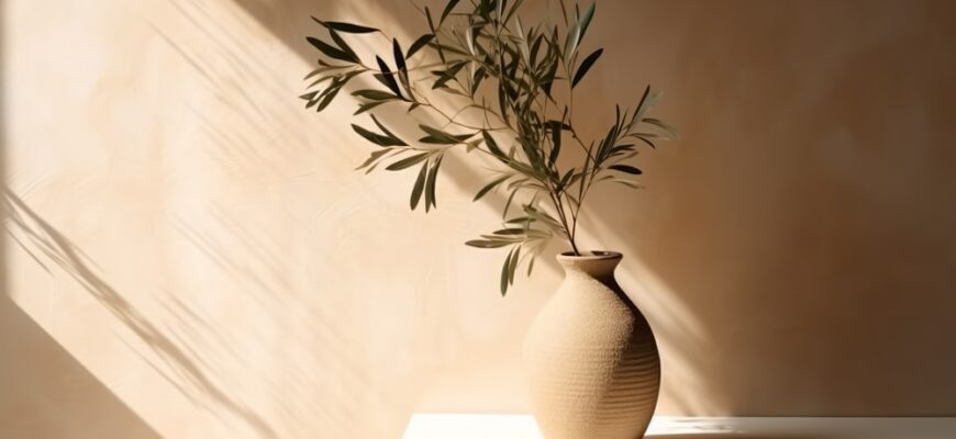 Modern,Summer,Minimal,Of,Olive,Tree,Branch,In,Sunlight,With