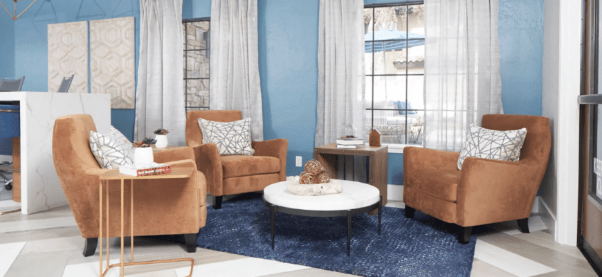 cozy lounge with modern decor